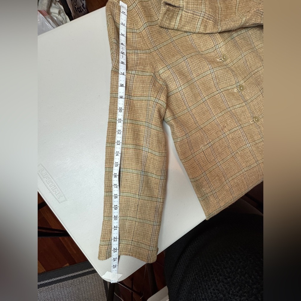 Faconnable Linen Long Checkered Jacket - image 5